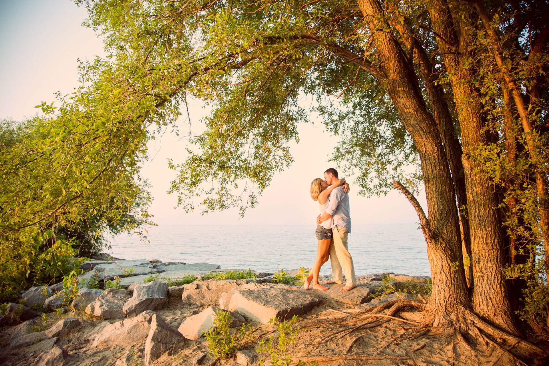 Couple Kissing at Hamlin Beach State Park